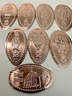 Disneyland 70th Anniversary Haunted Mansion Pressed Penny Set of 8